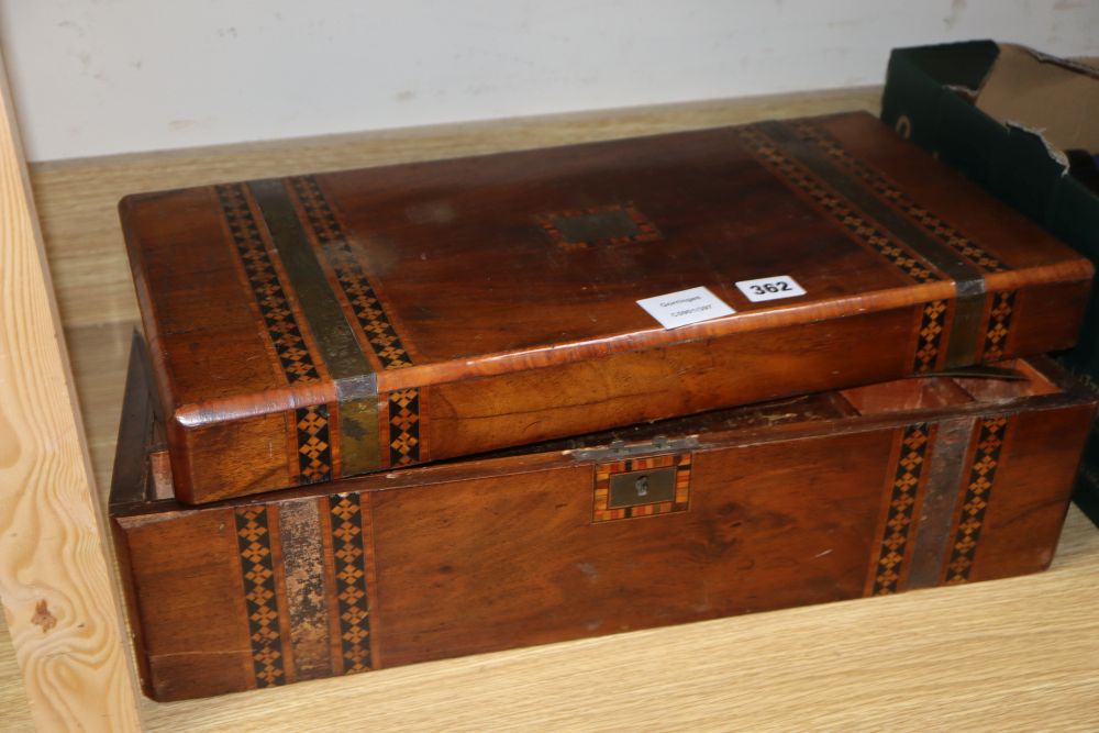 A Victorian inlaid writing slope